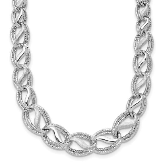 Kazi Luxury 14K White Gold Diamond Cut Necklace - Picture 1 of 6